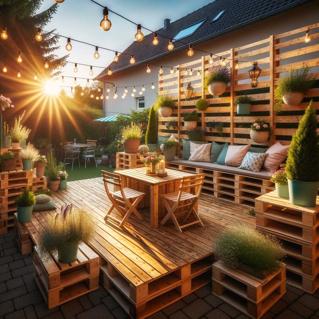 Terrasse aus Paletten selber bauen – Europaletten DIY