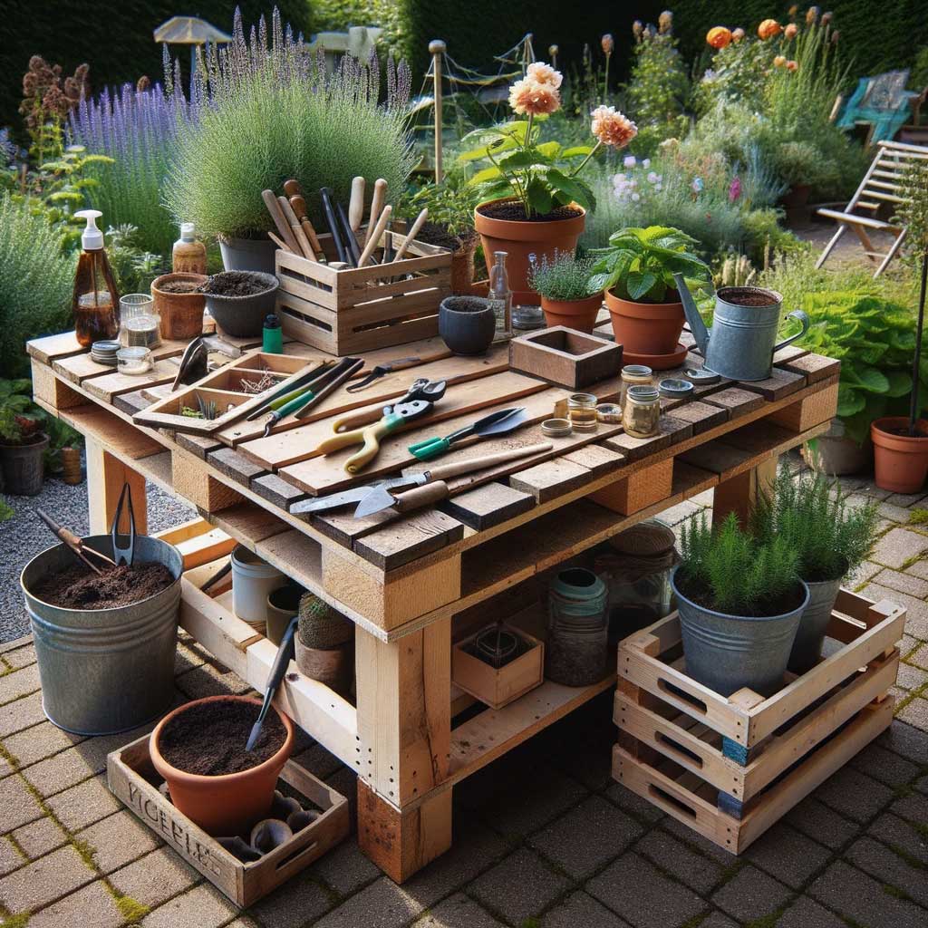 Pflanztisch selber bauen – DIY Anleitung – Paletten Gartentisch