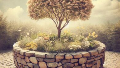 Rundes Hochbeet selber bauen aus Steinen: DIY Gartenprojekt